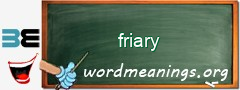WordMeaning blackboard for friary